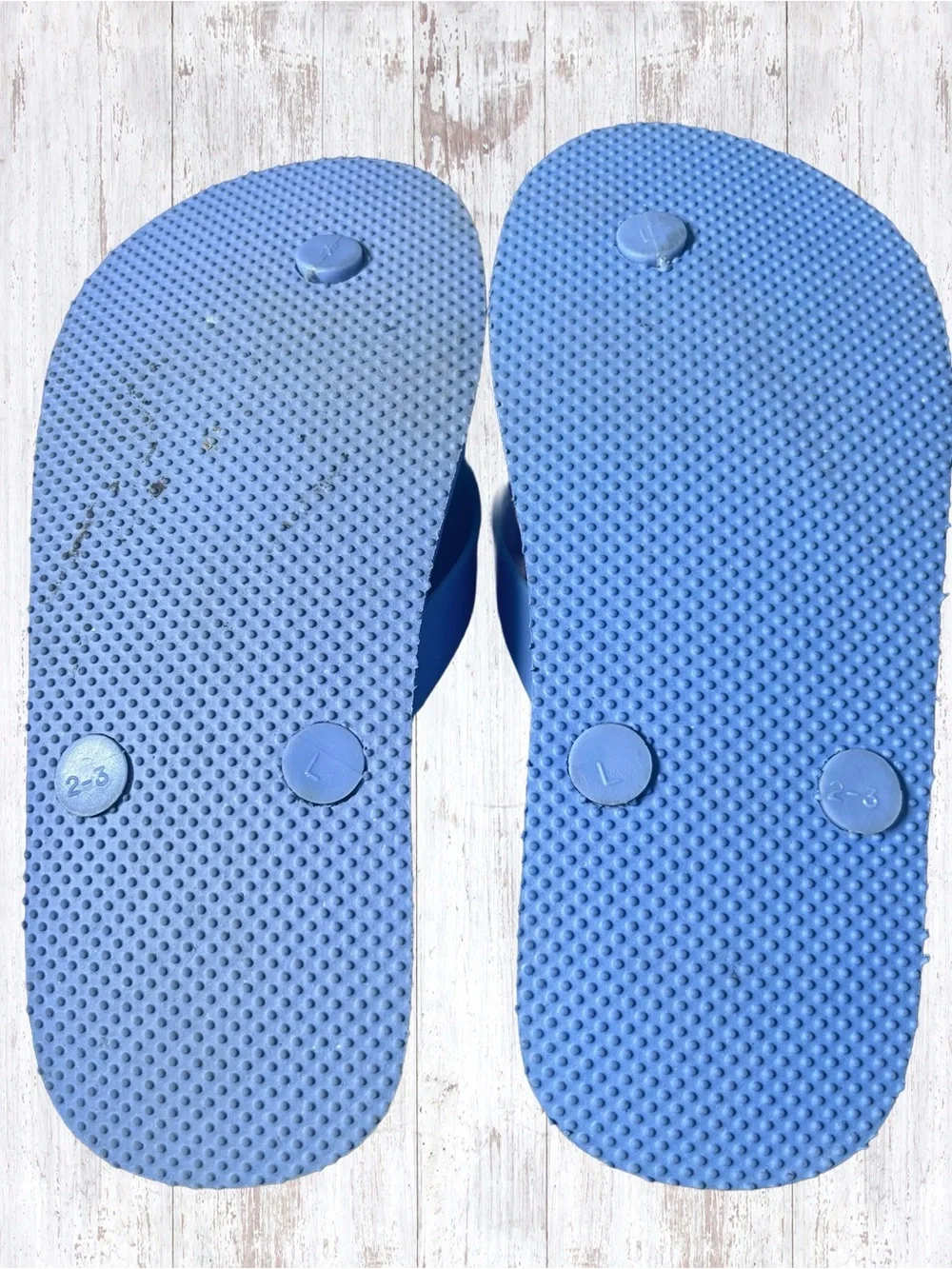 Athletic Works Blue Flip Flops Size Boy (L) 2-3. Only worn once!